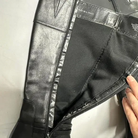 Bandolino Black Knee High Leather Vintage Womens Boots Buckle Detail Size 6 1/2 - Picture 5 of 7